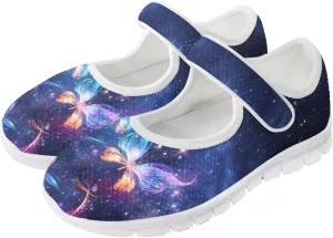 JoyLamoria Cartoon Cat Slip on Walking Shoes Women s Mary Jane Flats,Breathable Comfort Low Heel Slip-on Barefoor Diabeti Shoes