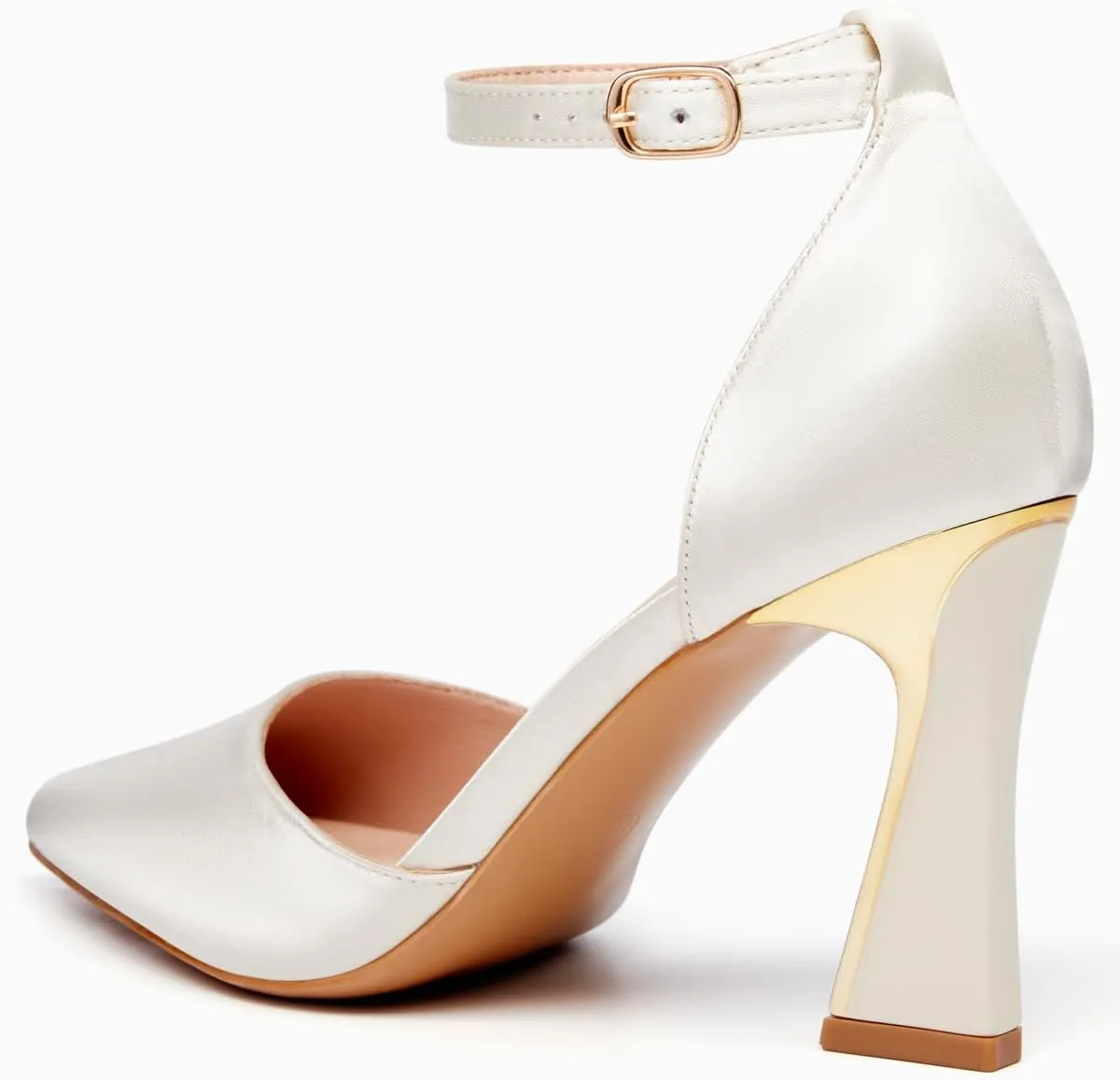 Juliet Holy Womens Pumps Point Closed Toe Heels Buckle Ankle Strap D'Orsay Heeled Sandals