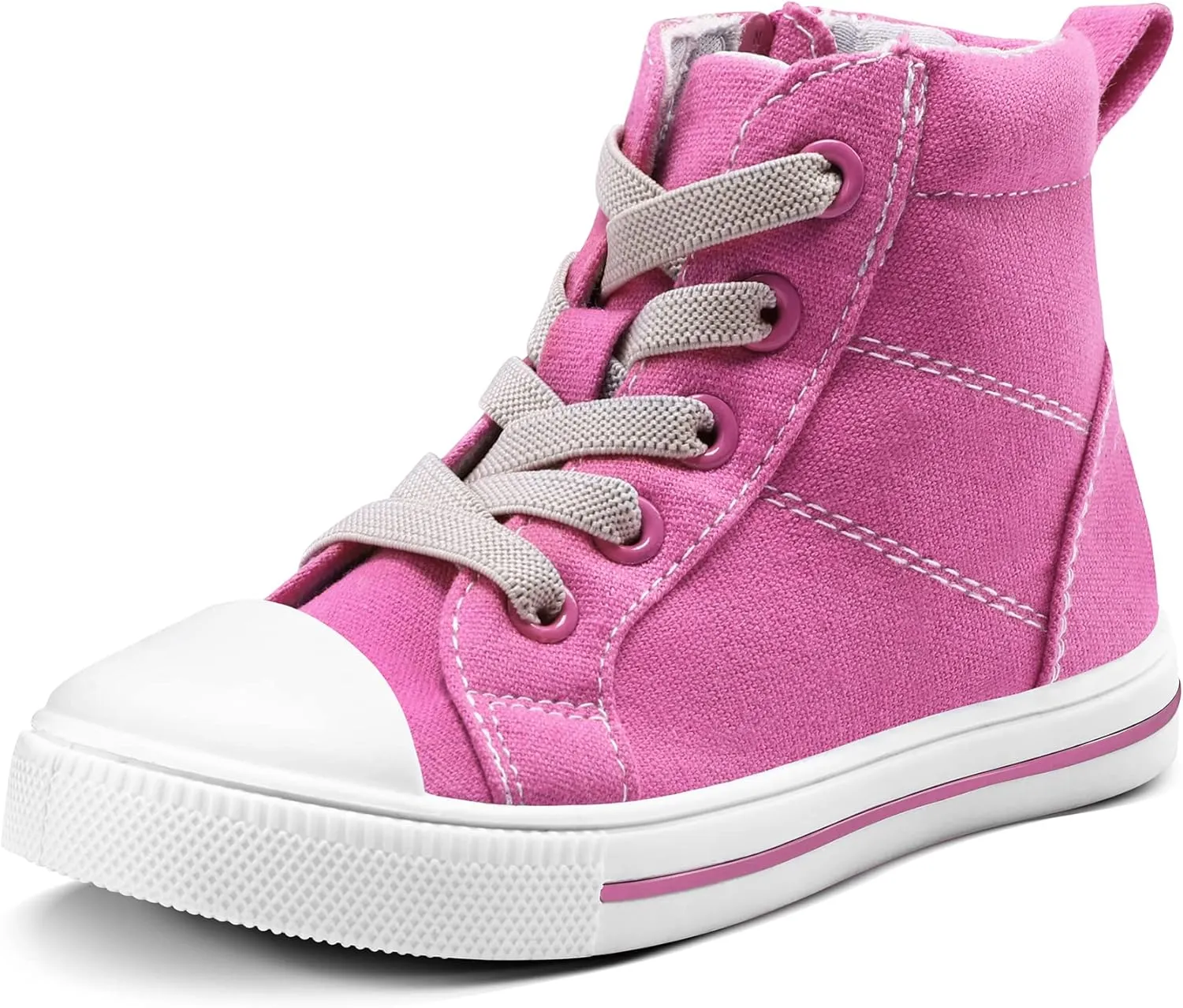 K KomForme Kids Sneakers for Boys and Girls Toddler Canvas High Top Walking Causal Shoes with Zipper