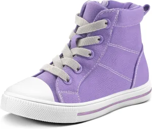 K KomForme Kids Sneakers for Boys and Girls Toddler Canvas High Top Walking Causal Shoes with Zipper