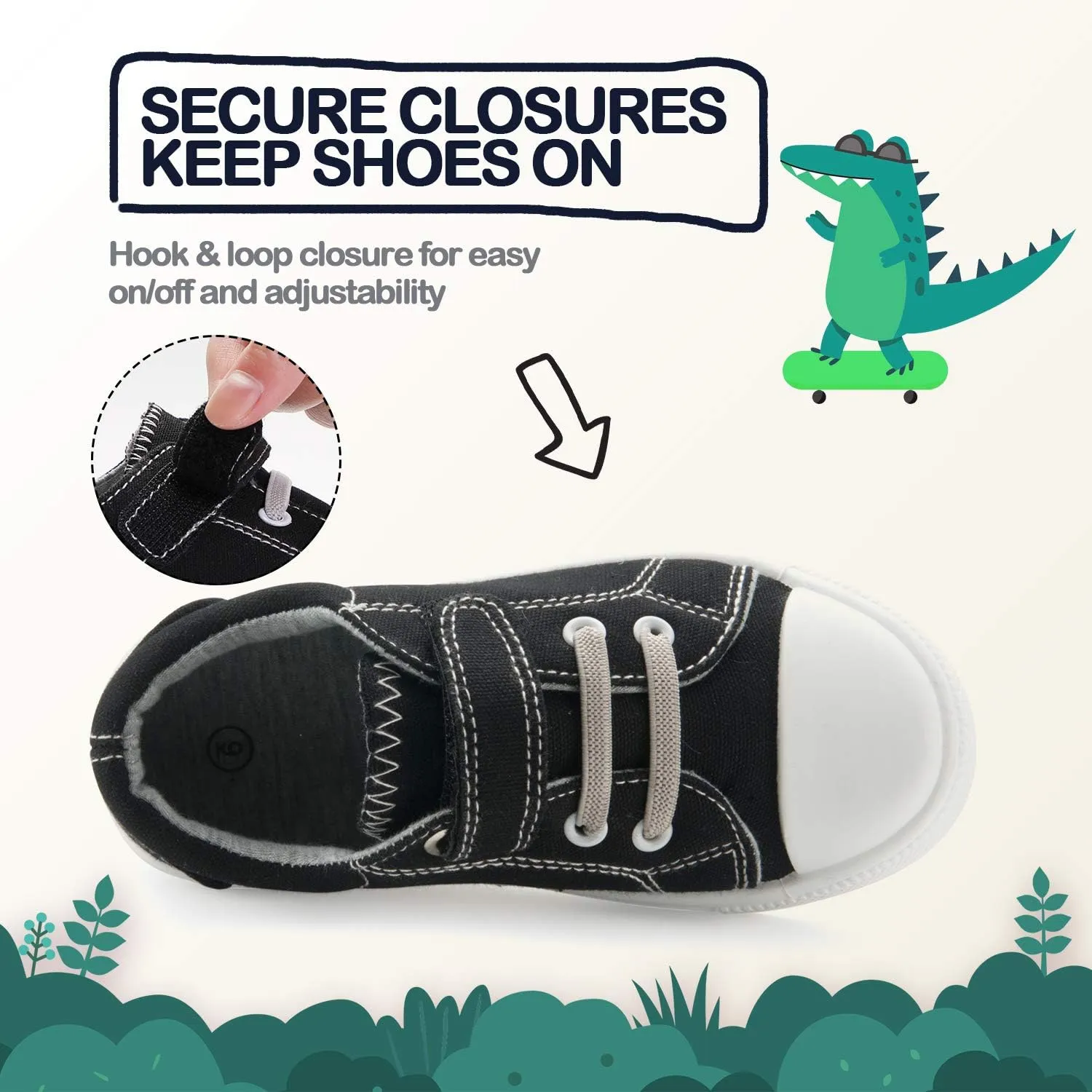 K KomForme Toddler Shoes Boys Girls Canvas Sneakers Size 4-13