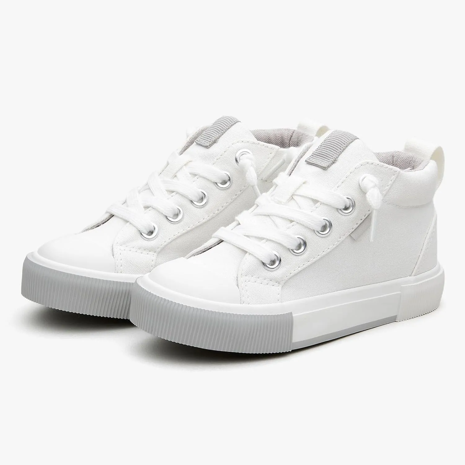 Kids' Cotton Mid-Top Slip-On Sneakers - Casual Canvas Shoes for Girls and Boys