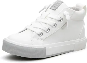 Kids' Cotton Mid-Top Slip-On Sneakers - Casual Canvas Shoes for Girls and Boys