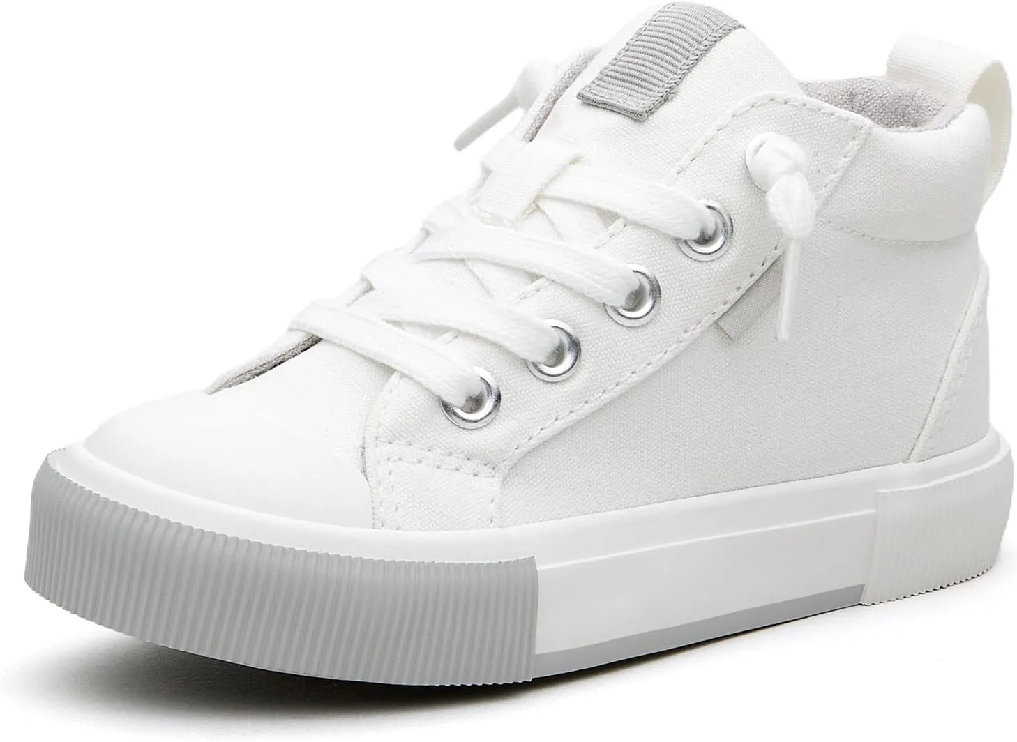 Kids' Cotton Mid-Top Slip-On Sneakers - Casual Canvas Shoes for Girls and Boys