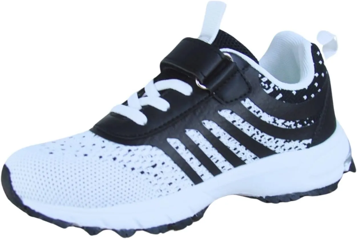 Kids Girls and Boys Lightweight Strap Running Athletic School Sneakers Shoes
