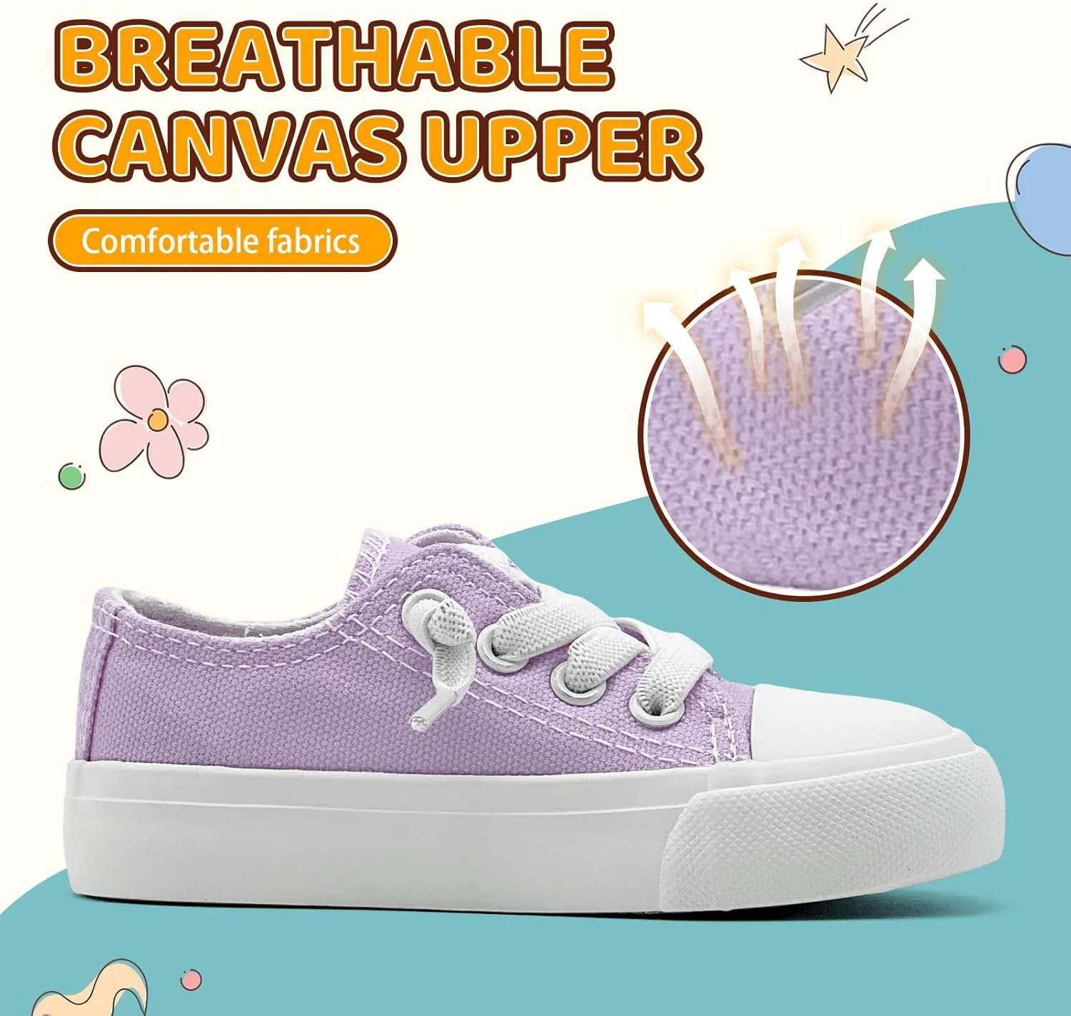 Kids Girls Boys Canvas Sneakers Slip on Walking Shoes Lightweight Tennis Running School Casual Classic Sneakers Little Big Kids