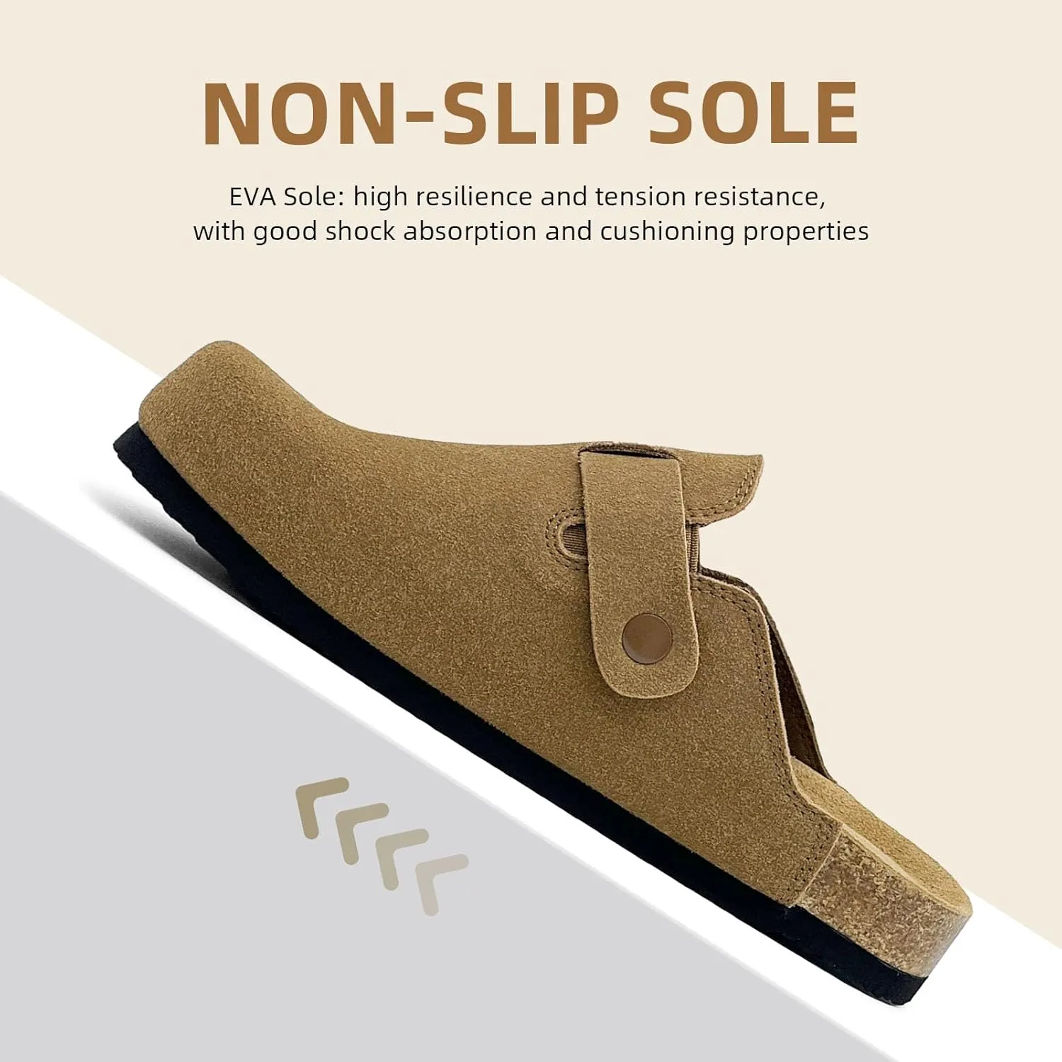 Kids Suede Clogs Boys Girls Sandals Cork Footbed Toddler Slip-on Slippers Indoor Outdoor Cute Sandals Classic Adjustable Buckle