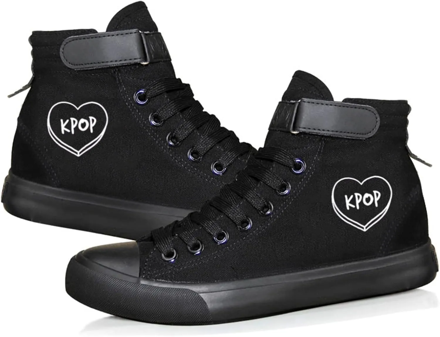 KPOP Merch Gifts for Teen Girls Sneakers Canvas Heart Hand Symbol Unisex Shoes High Top Sneakers for Womens and Mens