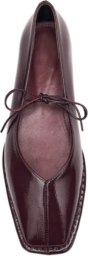 Lace Up Square Toe Ballet Flats for Women Cute Bow Slip On Mary Jane Flats Casual Ballerina Shoes
