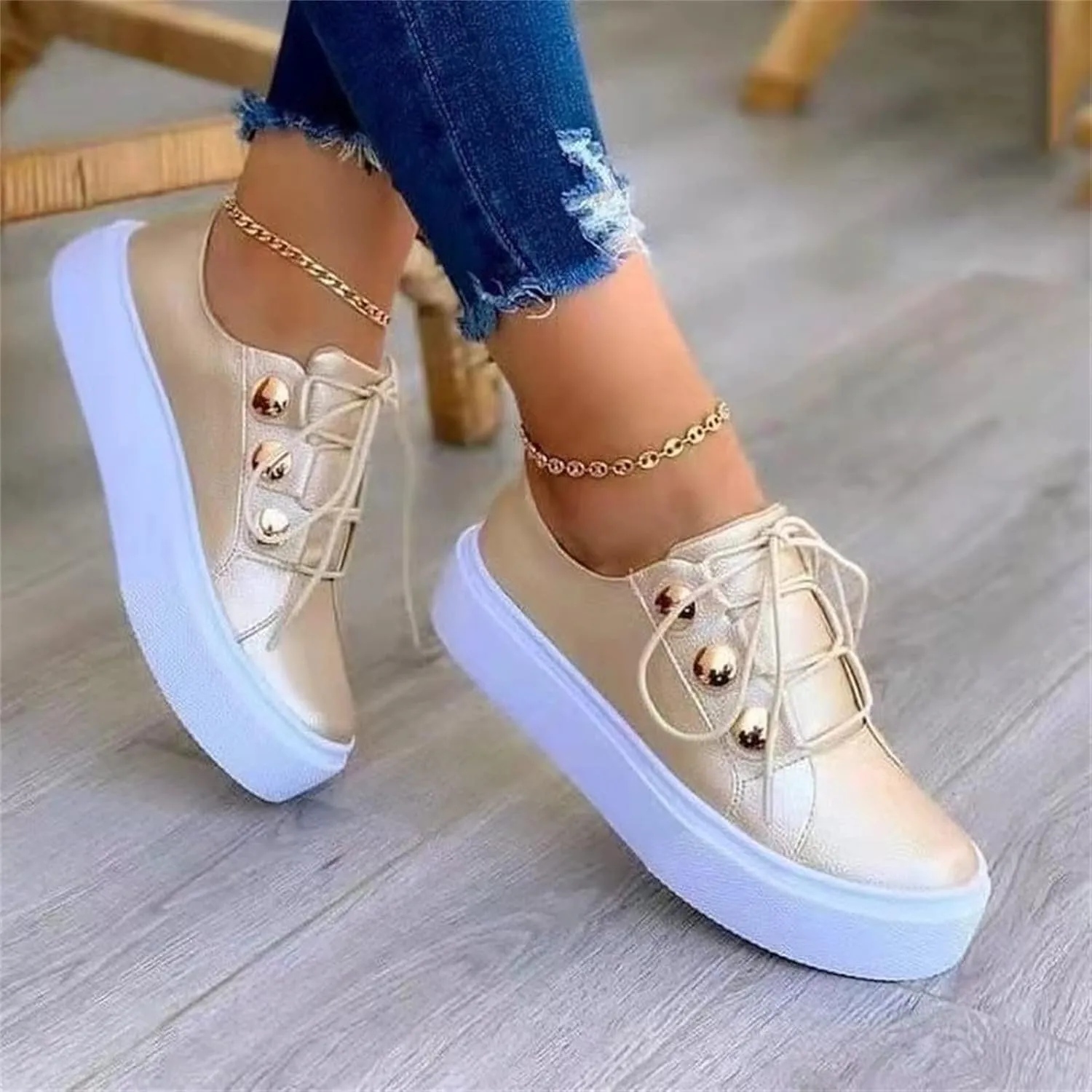 Ladmiple Shoes For Women Sneakers Trendy Low Top Slip On Casual Canvas Walking Shoes Dressy Summer Fashion Flats Loafers