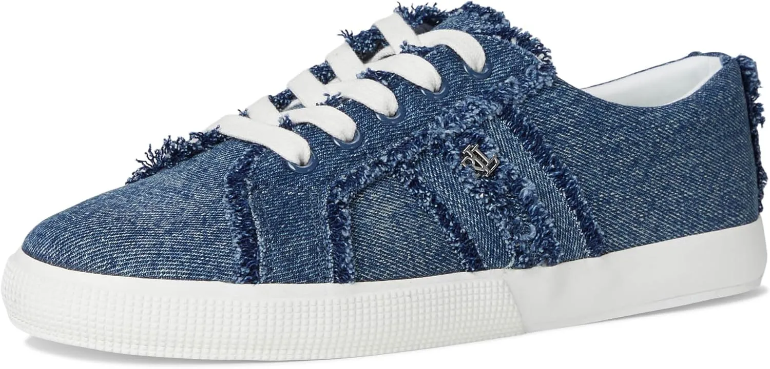Lauren Ralph Lauren Women's Janson Frayed Denim Sneakers