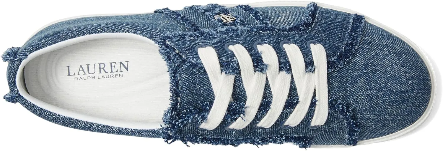 Lauren Ralph Lauren Women's Janson Frayed Denim Sneakers