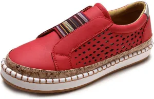 Lausiuoe Shoes for Women Sneakers Slip On Canvas Shoes Low Top Fashion Comfortable Classic Casual Soft Walking Flat Loafers