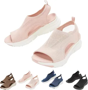 LELEBEAR Libiyi Women's Orthotic Sport Sandals, Libiyi Sandals, Libiyi Orthotic Sport Sandals, Summer Washable Slingback Orthopedic Sport Washable Knit Sandals