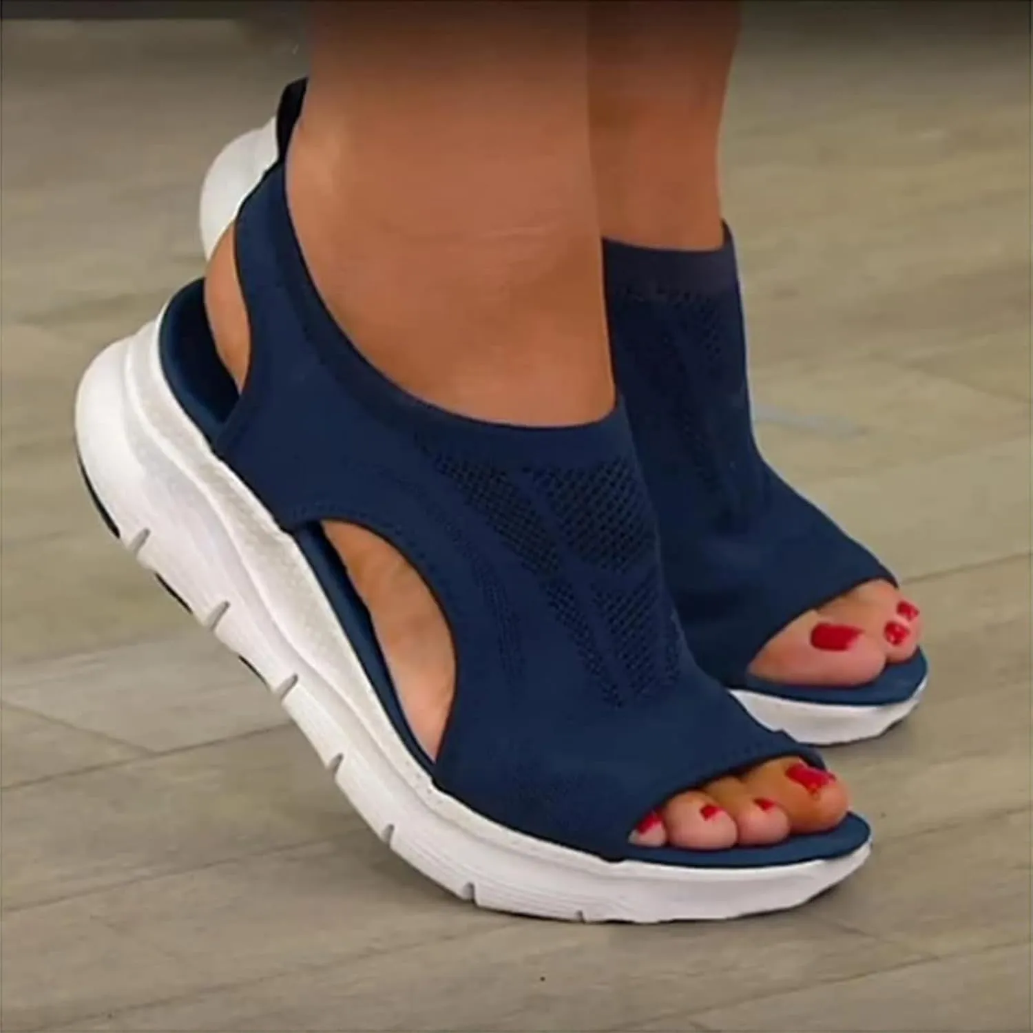 LELEBEAR Libiyi Women's Orthotic Sport Sandals, Libiyi Sandals, Libiyi Orthotic Sport Sandals, Summer Washable Slingback Orthopedic Sport Washable Knit Sandals