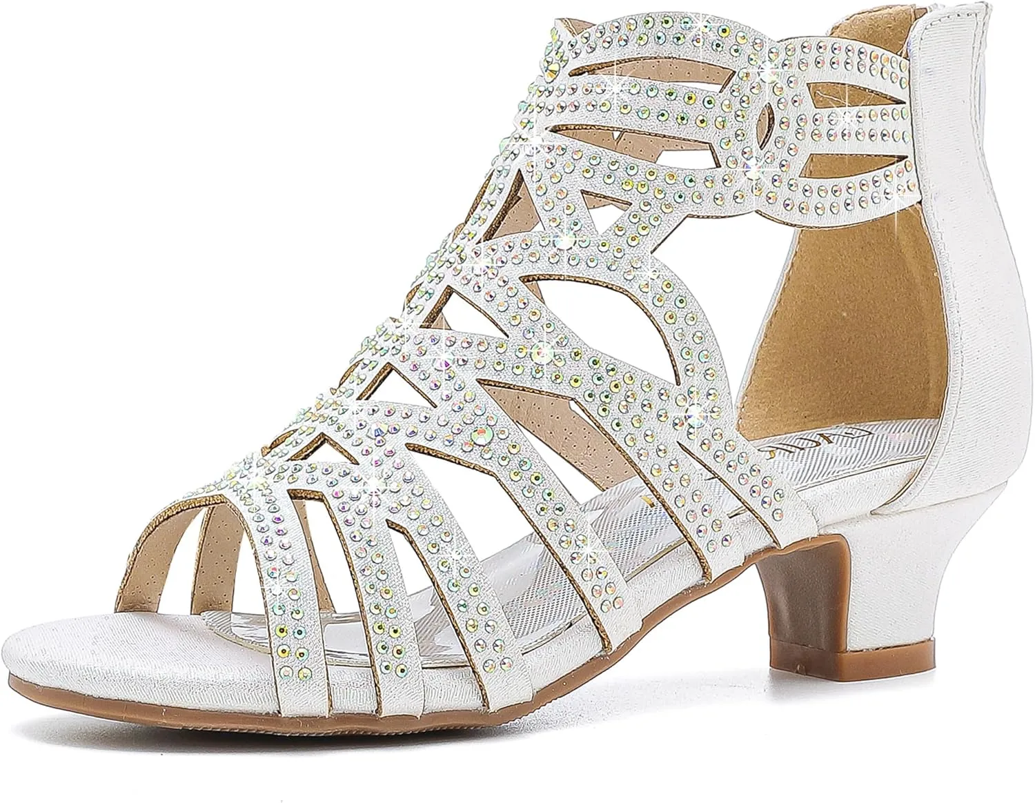 Little Girls Sandals High Heels Formal Shoes Open Toe Pump Sandals Glitter Party Wedding Shoes for Big Kids Toddler