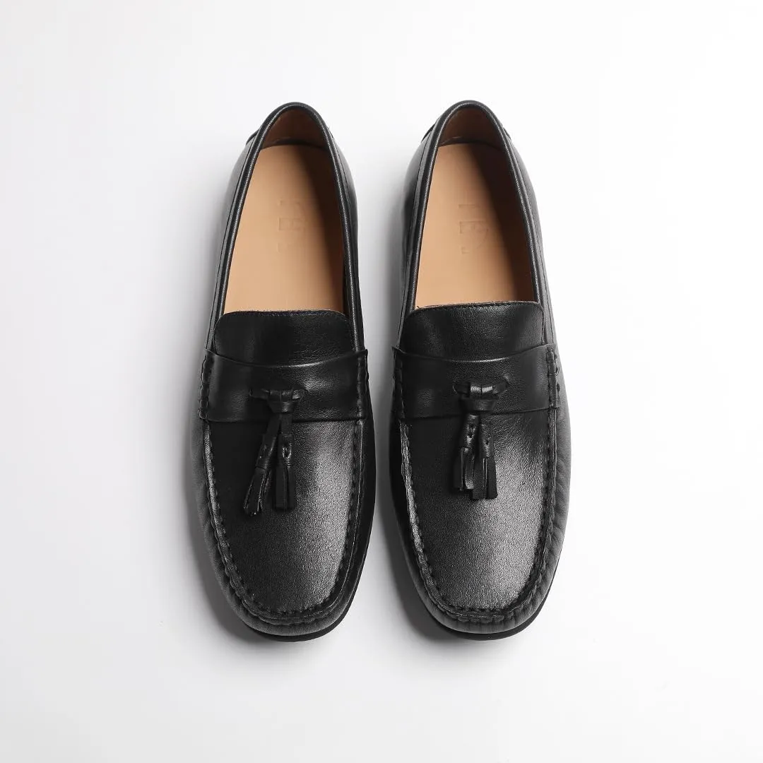 Loafers for Men - Genuine Leather Driving Moccasins with Tassels | Breathable Bean Shoes for Casual Comfort