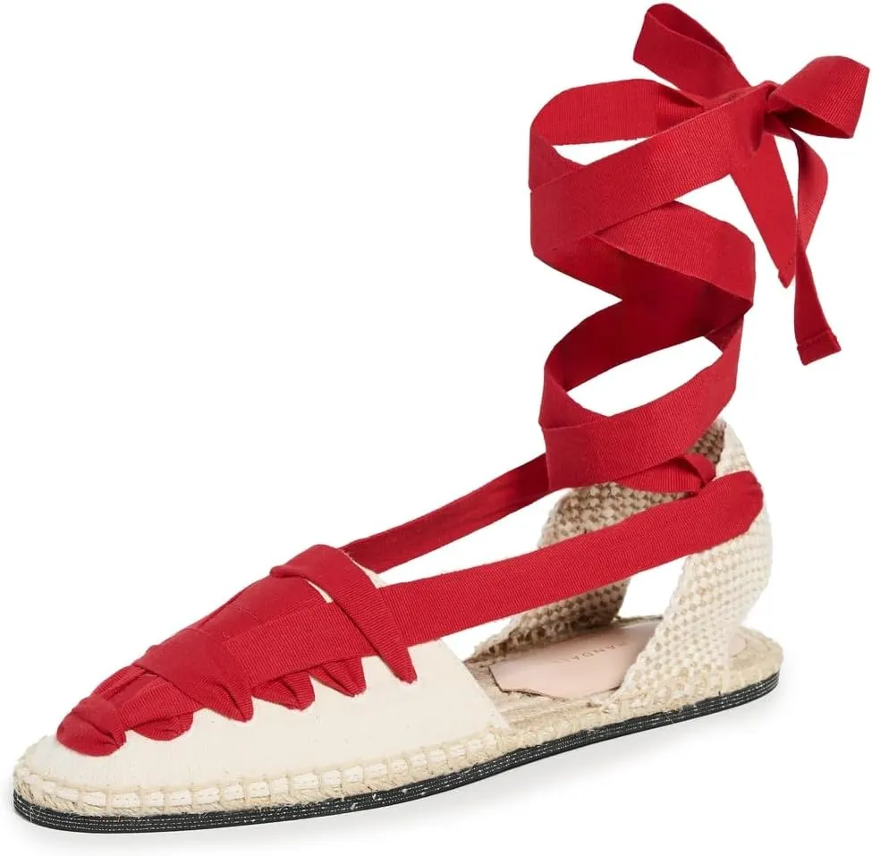 Loeffler Randall Women's Wilson Flat Ankle Wrap Espadrilles