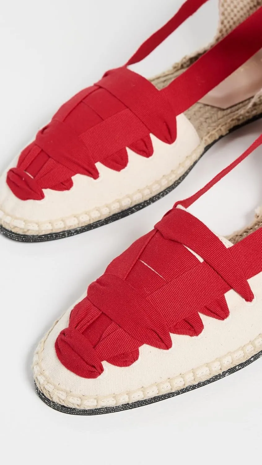 Loeffler Randall Women's Wilson Flat Ankle Wrap Espadrilles