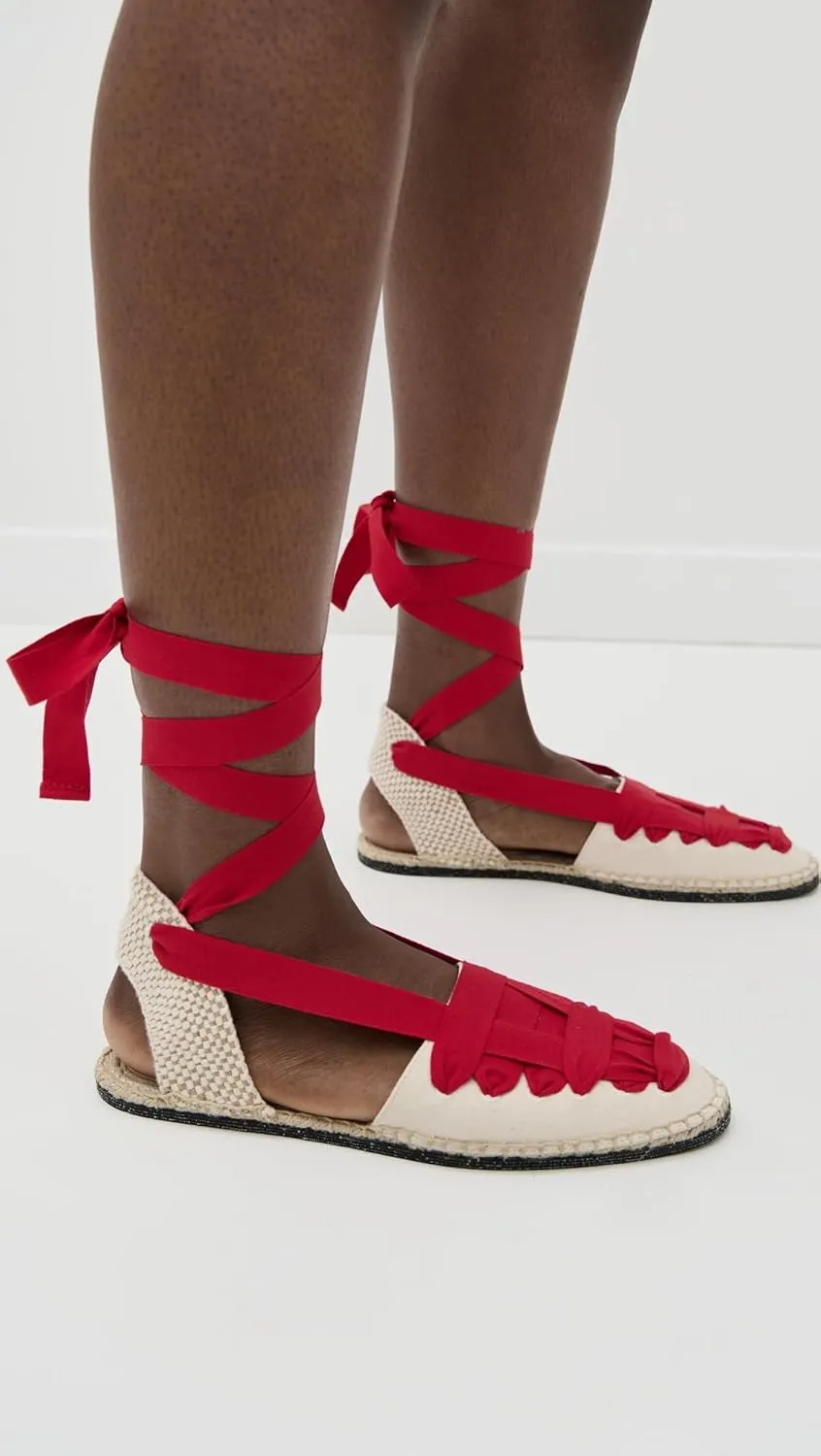 Loeffler Randall Women's Wilson Flat Ankle Wrap Espadrilles