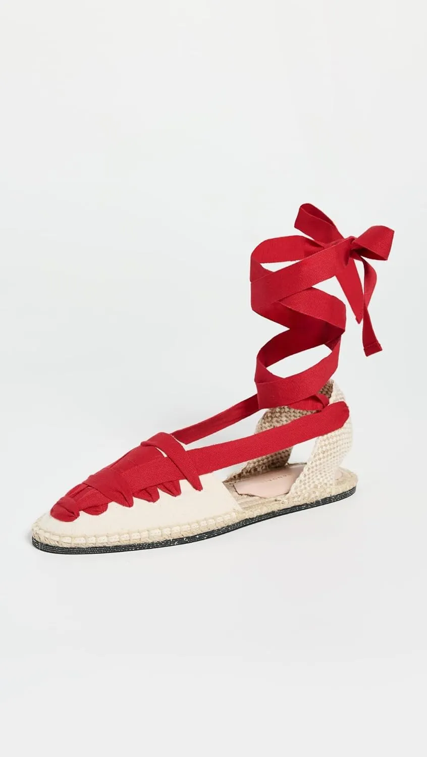 Loeffler Randall Women's Wilson Flat Ankle Wrap Espadrilles