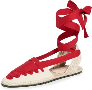 Loeffler Randall Women's Wilson Flat Ankle Wrap Espadrilles