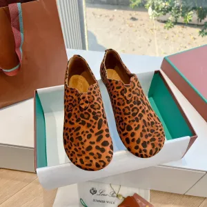 LP Floaty Flat Orange Black Leopard Print Suede 992985