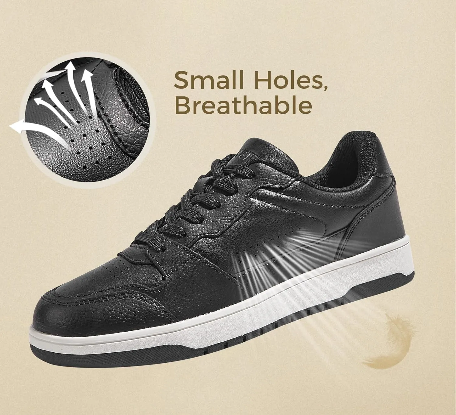 LUCKY STEP Men's Fashion Sneakers Lace Up Casual Low Top Anti-Slip Tennis Skateboard Basketball Walking Shoes