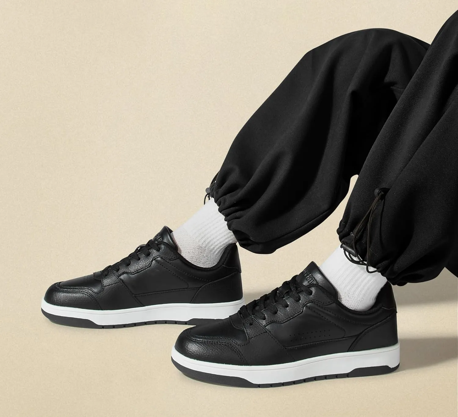 LUCKY STEP Men's Fashion Sneakers Lace Up Casual Low Top Anti-Slip Tennis Skateboard Basketball Walking Shoes