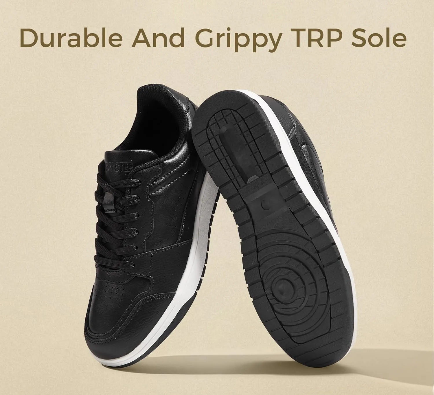 LUCKY STEP Men's Fashion Sneakers Lace Up Casual Low Top Anti-Slip Tennis Skateboard Basketball Walking Shoes