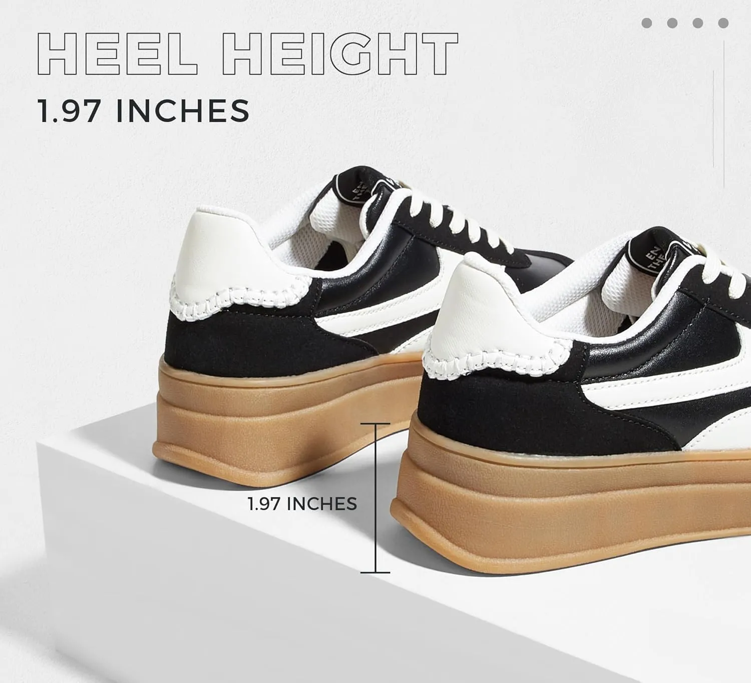LUCKY STEP Platform Sneakers for Women Fashion Retro Thick Rubber Gum Sole Comfortable Tennis Skate Trainer Classic Walking Shoes Casual Streetwear
