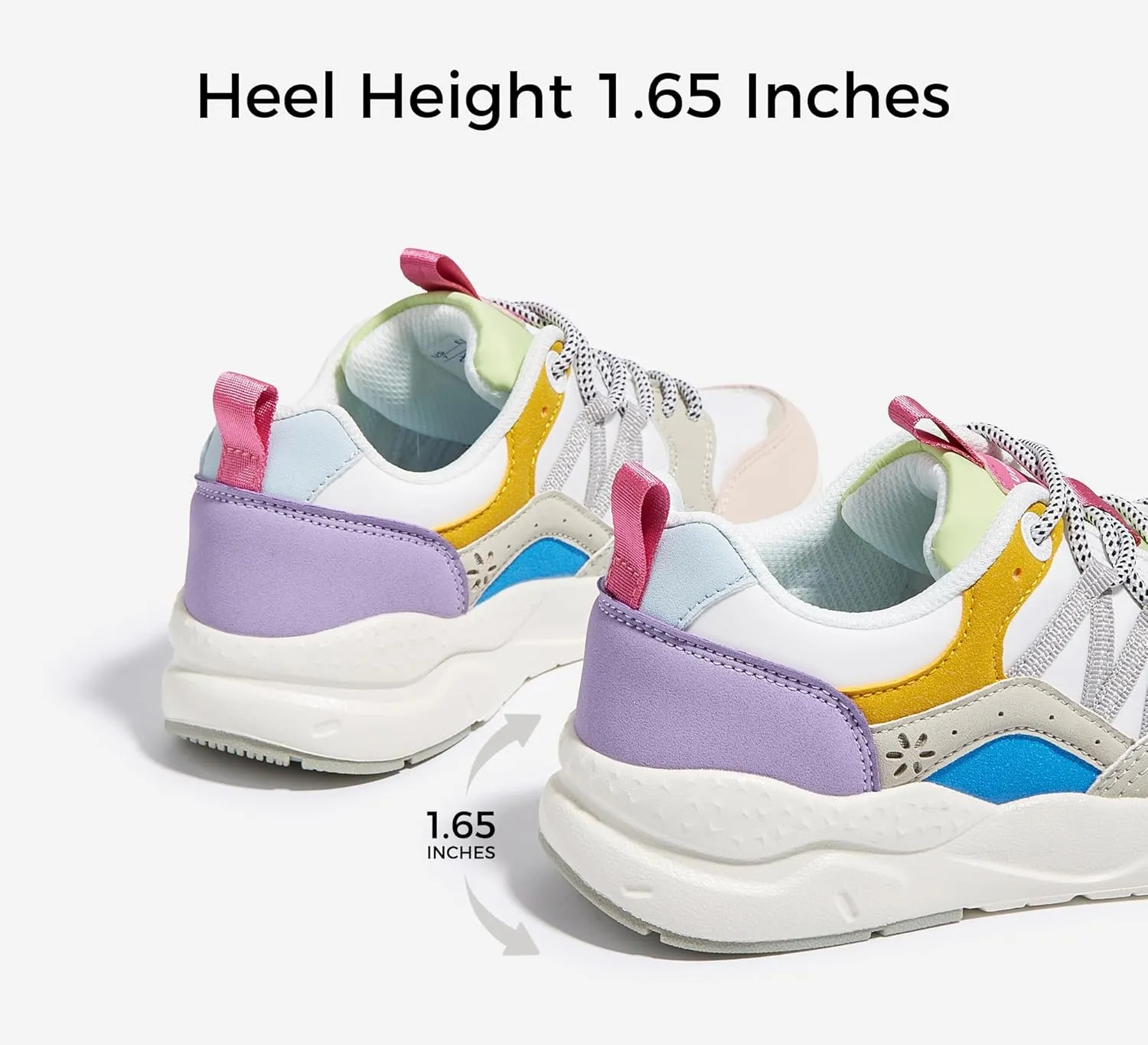LUCKY STEP Women's Platform Fashion Sneakers Classic Casual Walking Shoes Running Trendy Travel Tennis Colorful Footwear