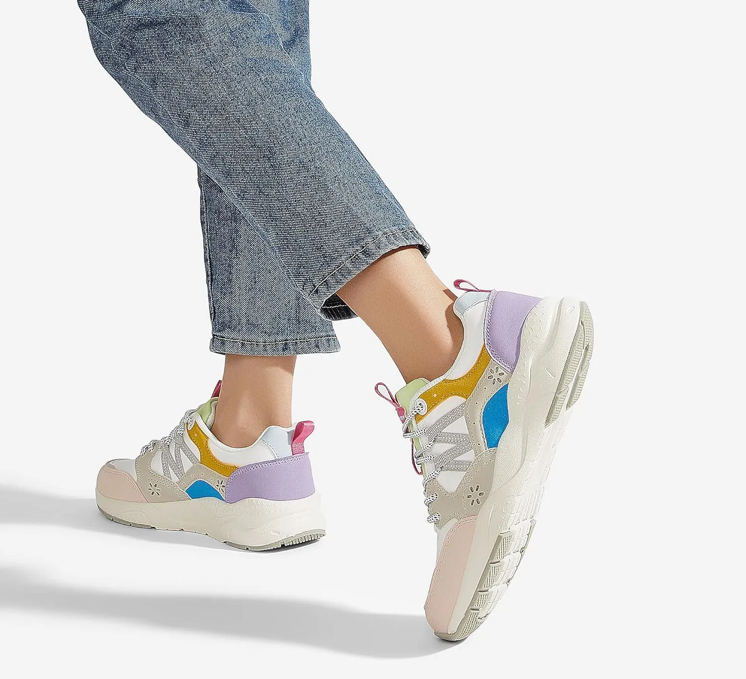 LUCKY STEP Women's Platform Fashion Sneakers Classic Casual Walking Shoes Running Trendy Travel Tennis Colorful Footwear