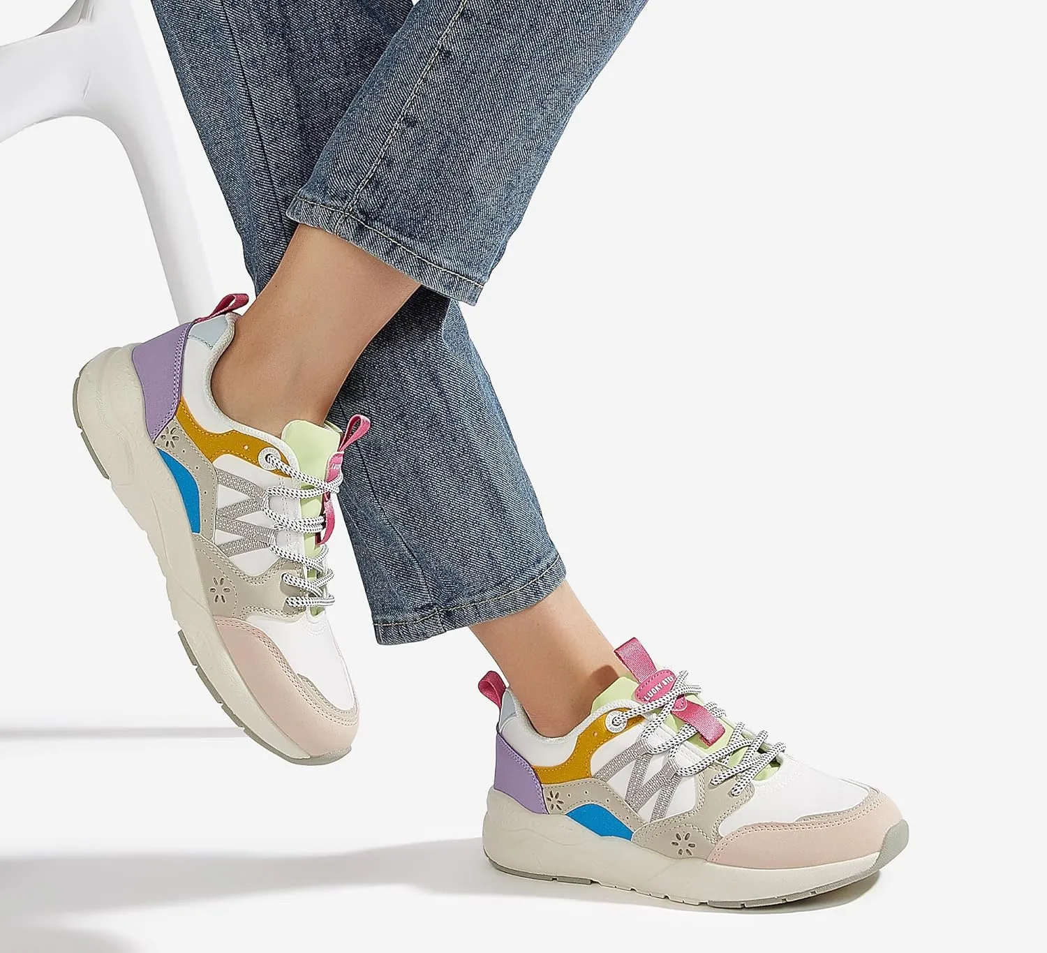 LUCKY STEP Women's Platform Fashion Sneakers Classic Casual Walking Shoes Running Trendy Travel Tennis Colorful Footwear