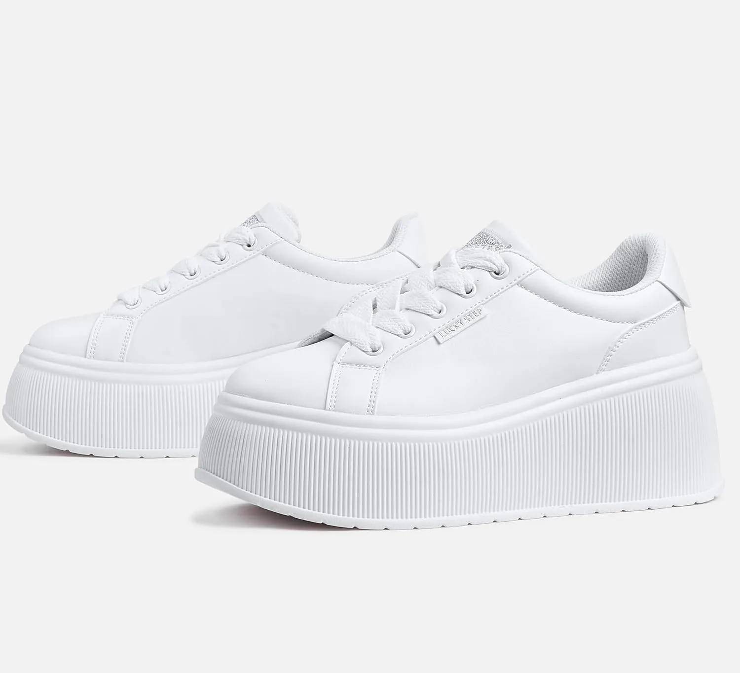 LUCKY STEP Women's Platform Fashion Sneakers Classic Wedge Canvas Casual Low Top Retro Walking Shoes