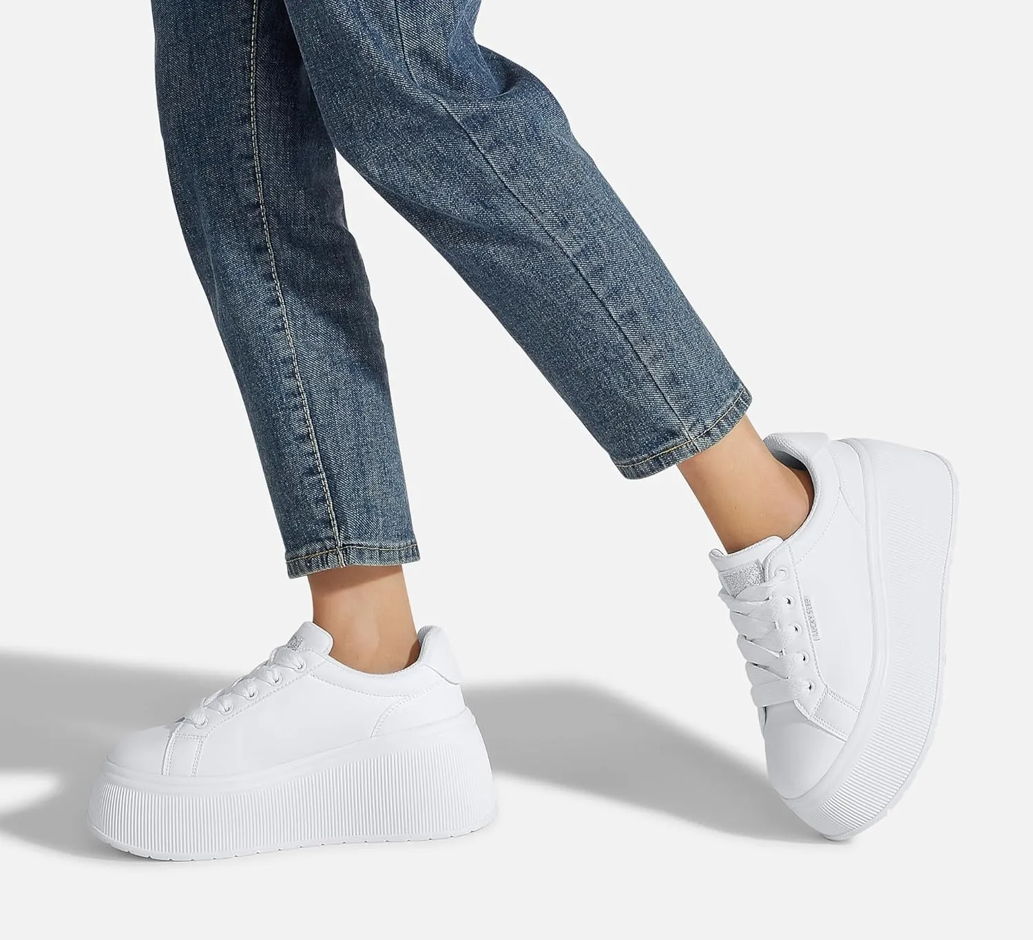 LUCKY STEP Women's Platform Fashion Sneakers Classic Wedge Canvas Casual Low Top Retro Walking Shoes