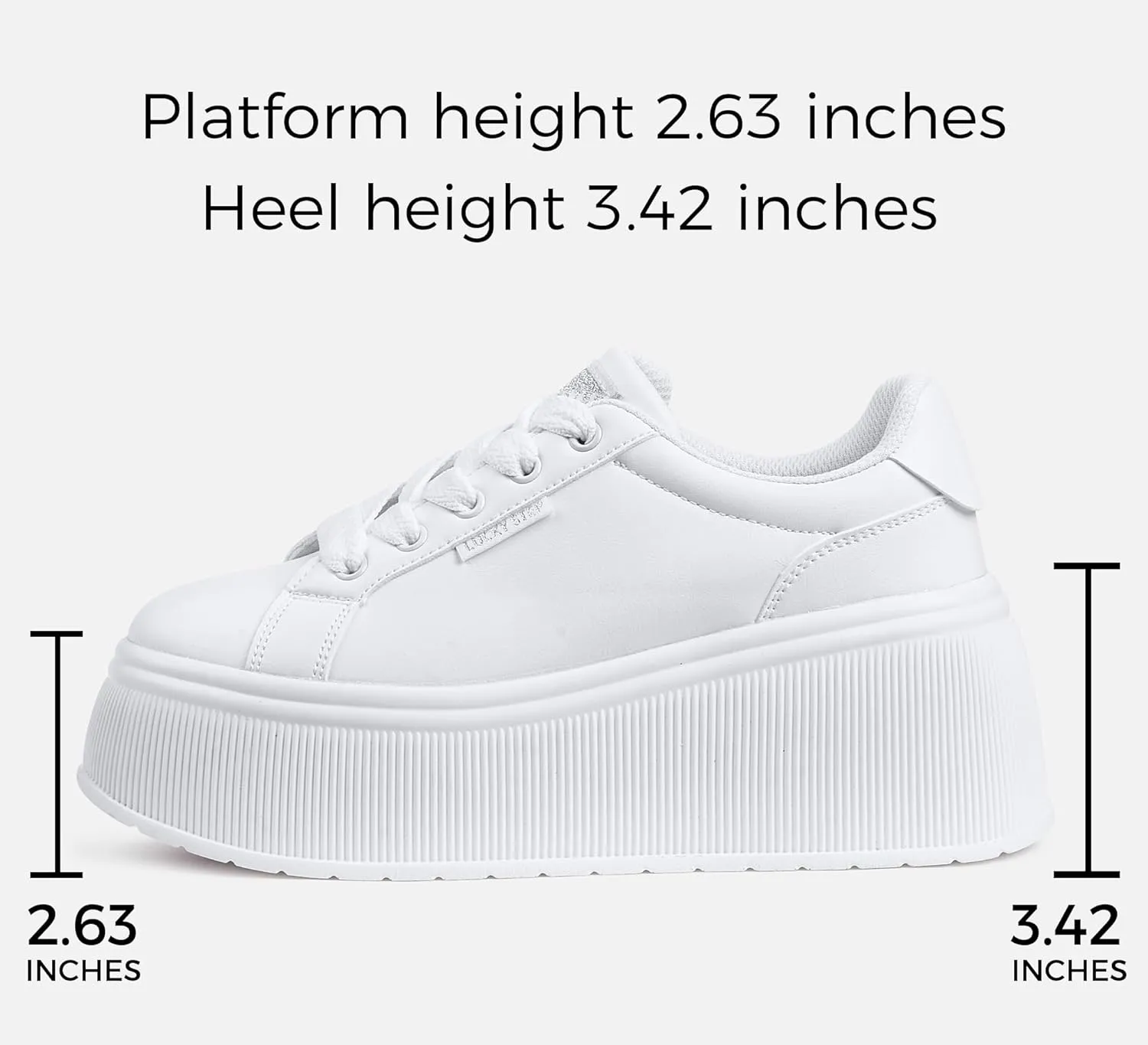 LUCKY STEP Women's Platform Fashion Sneakers Classic Wedge Canvas Casual Low Top Retro Walking Shoes