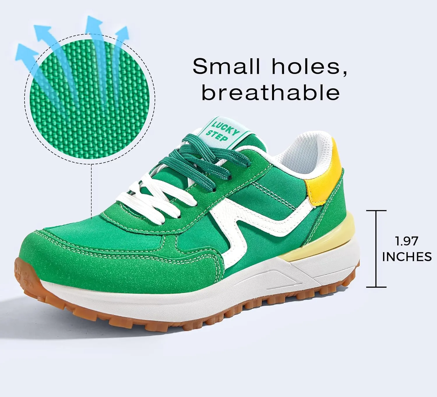 LUCKY STEP Women's Retro Fashion Casual Sneakers Colorblock Platform Classic Trendy Trainning Anti-Slip Tennis Travel Walking Shoes