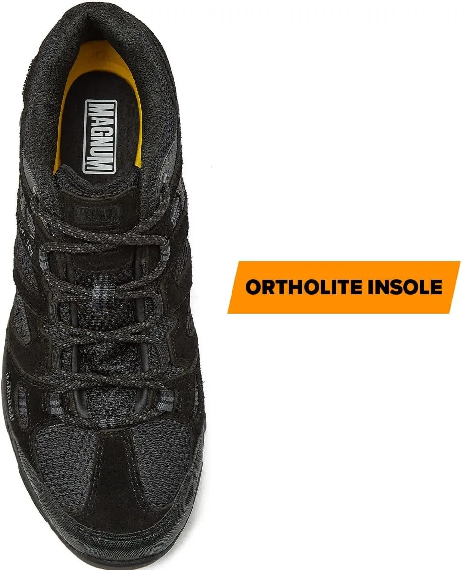 MAGNUM Overwatch Black Steel Toe Sneakers for Men, Waterproof Comfortable Slip Resistant Mens Steel Toe Shoes, Men's Work & Safety Footwear - Medium and Extra Wide Width Invincible Mens Work Shoes