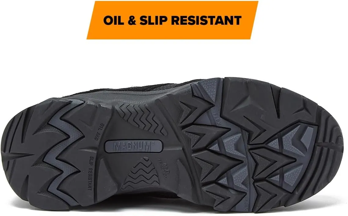 MAGNUM Overwatch Black Steel Toe Sneakers for Men, Waterproof Comfortable Slip Resistant Mens Steel Toe Shoes, Men's Work & Safety Footwear - Medium and Extra Wide Width Invincible Mens Work Shoes