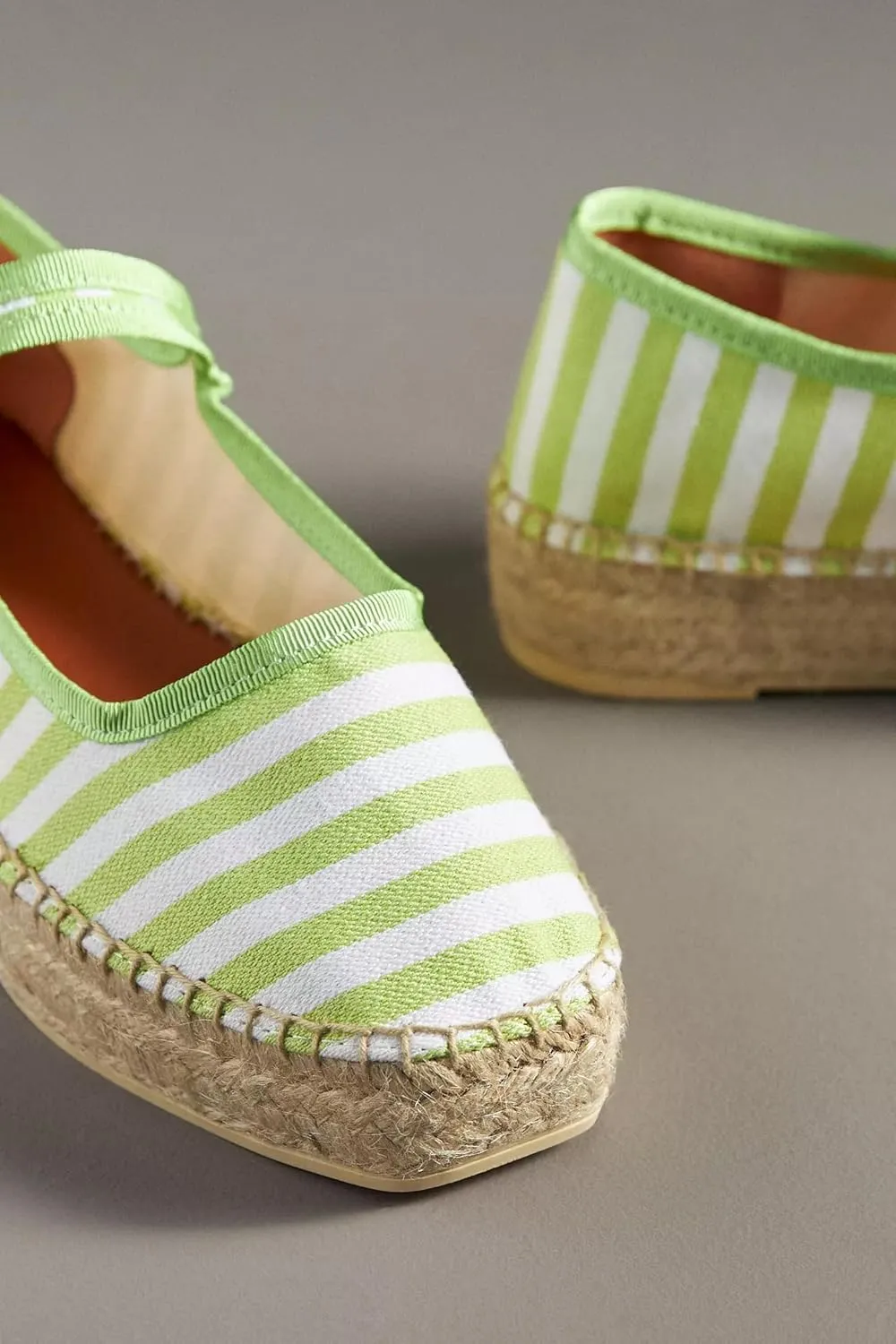 Mary Jane Espadrille Flats for Women Round Toe Buckle Strap Casual Canvas Shoes Espadrilles Ballet Flat