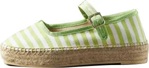 Mary Jane Espadrille Flats for Women Round Toe Buckle Strap Casual Canvas Shoes Espadrilles Ballet Flat
