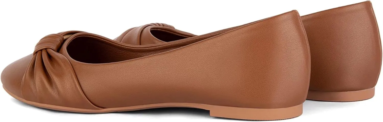 MaxMuxun Women's Flats Shoes Faux Suede Round Toe Ballet Dressy Flats Comfortable Slip On Walking Shoes