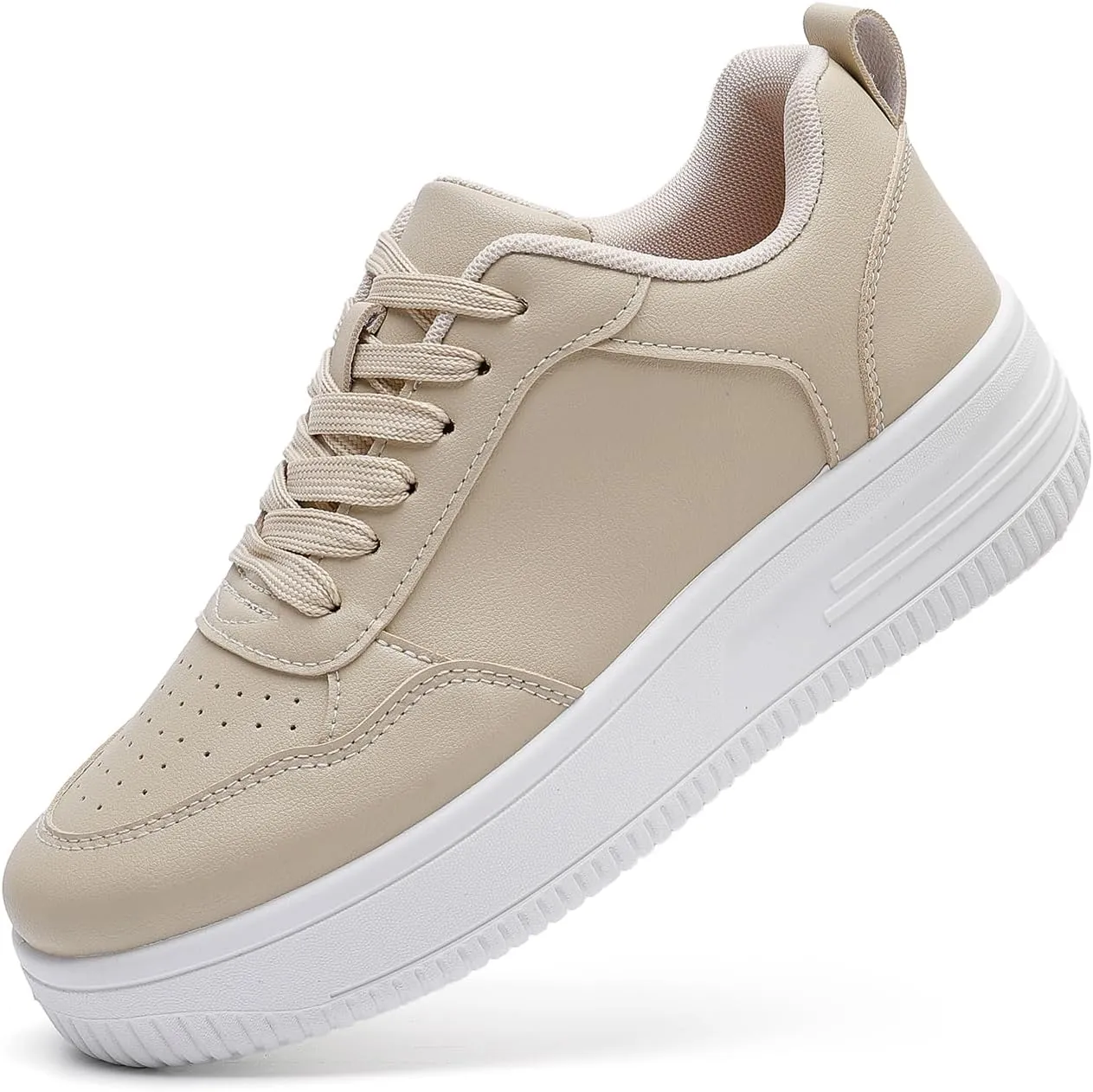 MEMON Womens Fashion Sneakers,Lace Up Platform Sneakers,Lightweight Casual Sneaker,Comfortable Walking Sport Sneakers