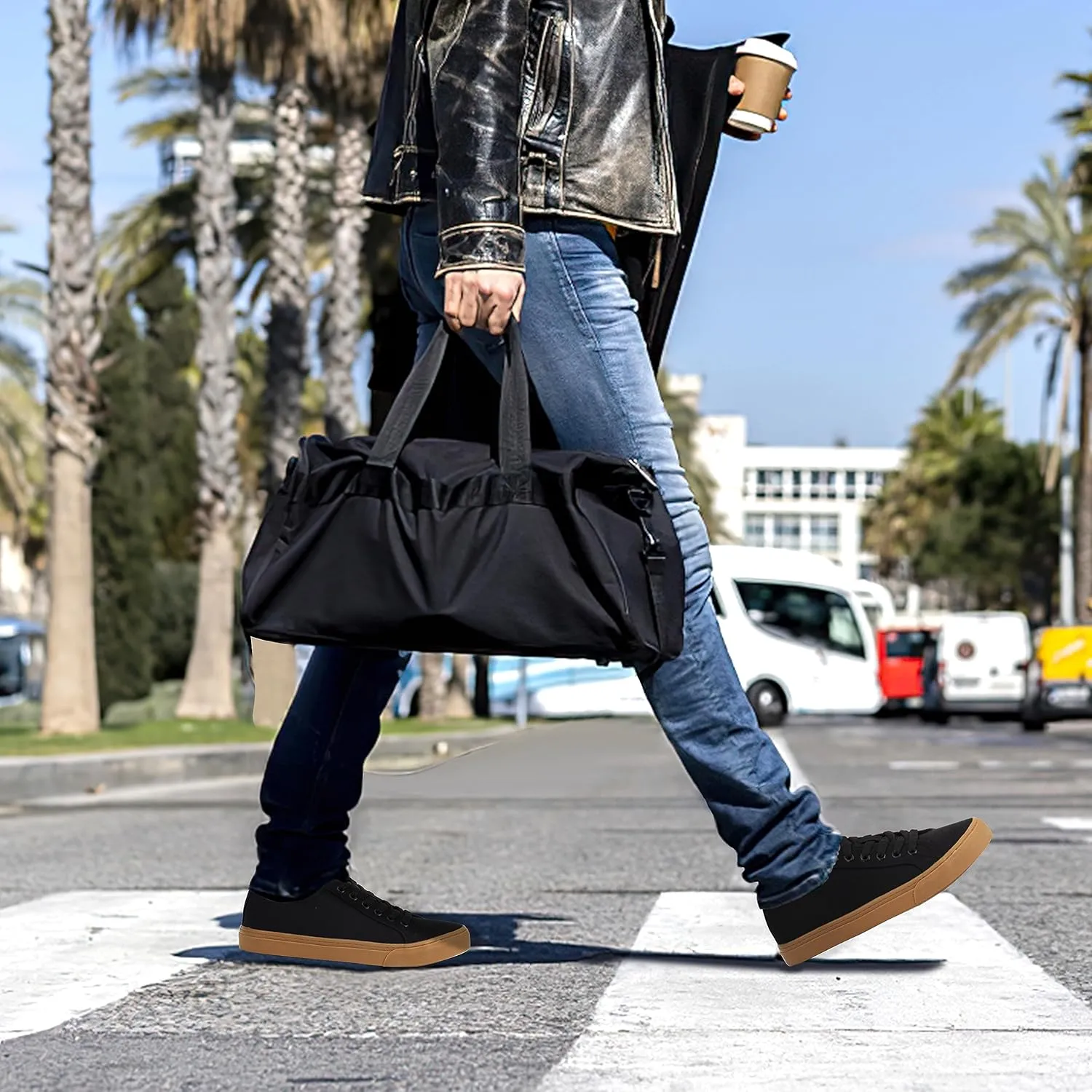 Men's Black Classic Low Top Shoes Canvas Fashion Sneaker with Soft Insole Causal Dress Shoes for Men Comfortable Walking Shoes