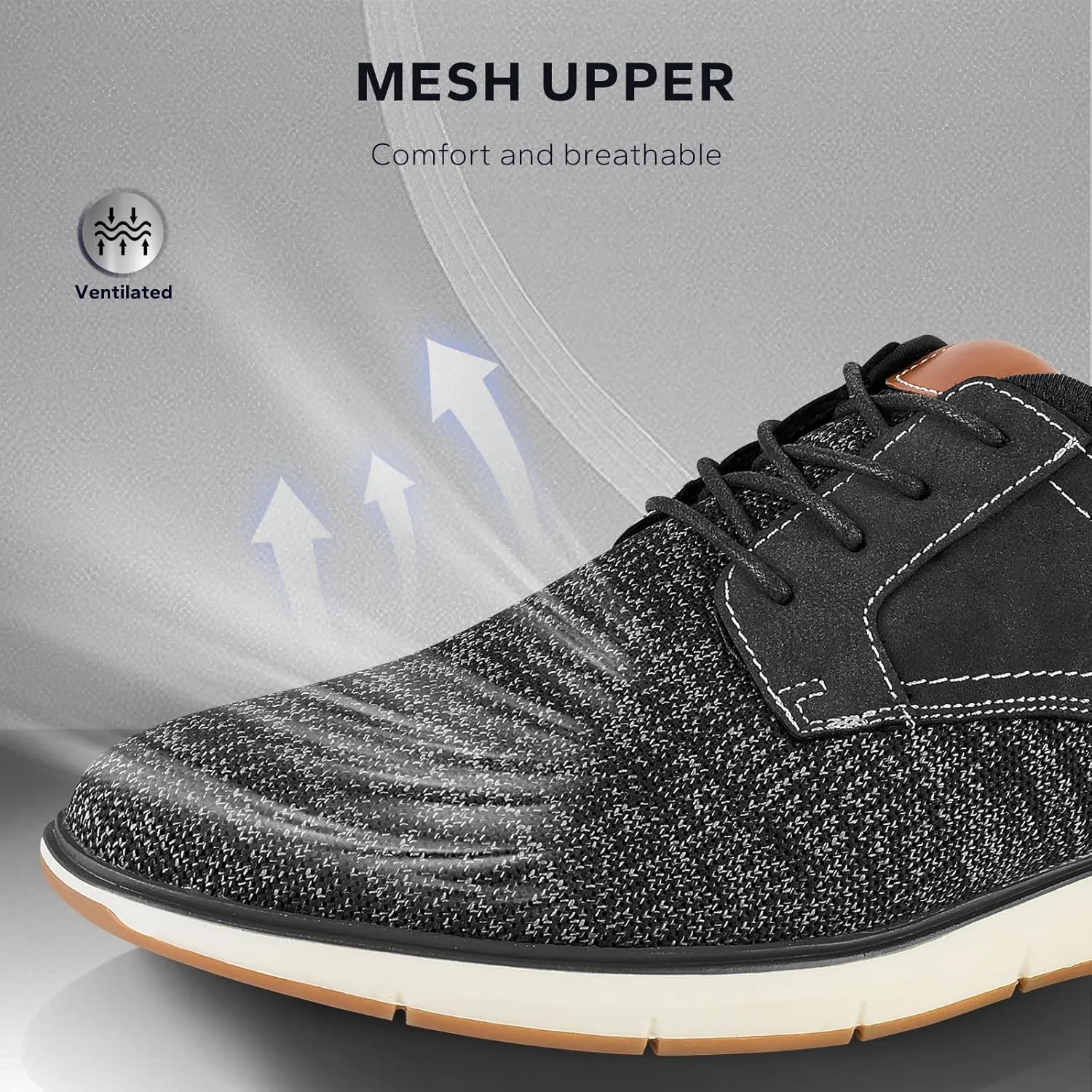 Men's Black Dress Shoes - Stylish Canvas Casual Shoes for Men - Classic Lace Up Derby Shoes Black