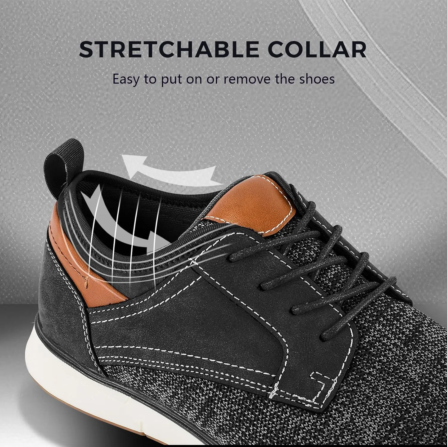 Men's Black Dress Shoes - Stylish Canvas Casual Shoes for Men - Classic Lace Up Derby Shoes Black
