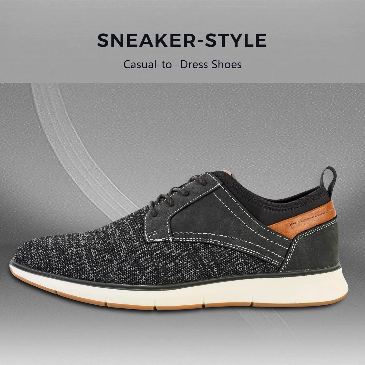 Men's Black Dress Shoes - Stylish Canvas Casual Shoes for Men - Classic Lace Up Derby Shoes Black
