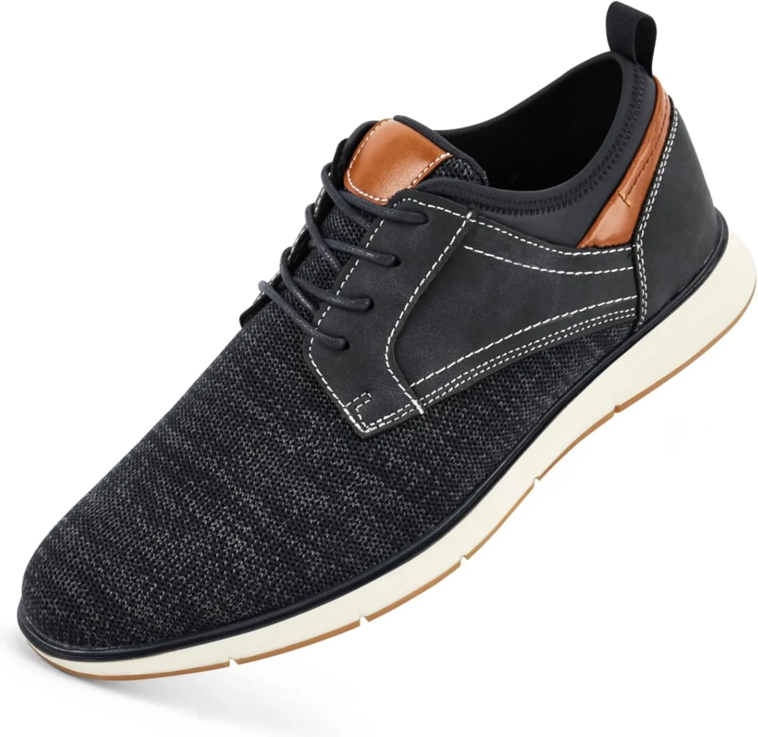 Men's Black Dress Shoes - Stylish Canvas Casual Shoes for Men - Classic Lace Up Derby Shoes Black