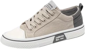 Men's Casual Canvas Sneakers - Classic Street Style Skate Shoes, Low Top, Round Toe, Spring/Autumn